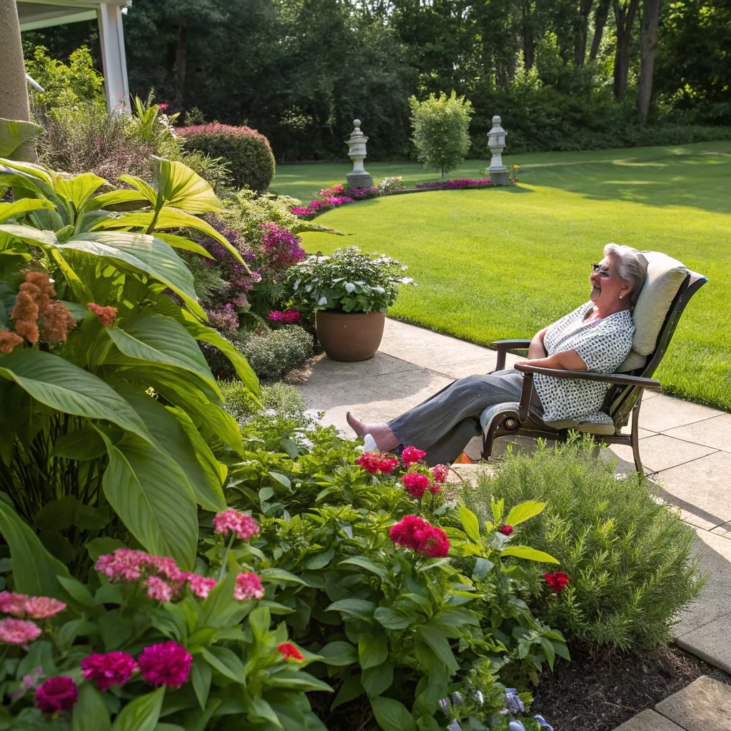 Customer enjoying their garden